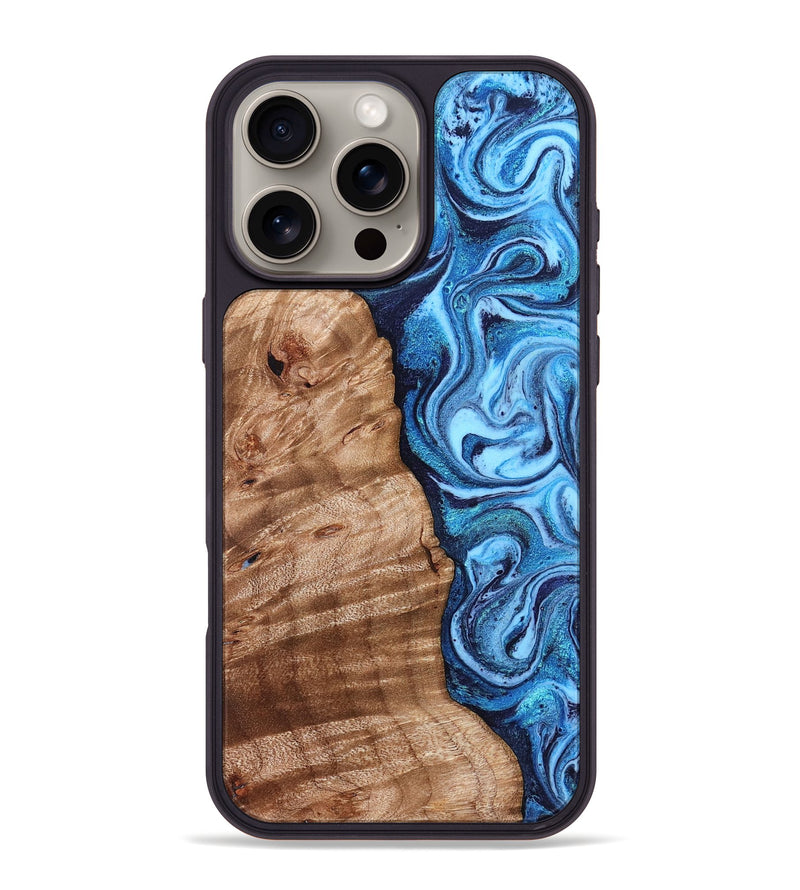 iPhone 16 Pro Max Wood Phone Case - Vivian (Blue, 831954)