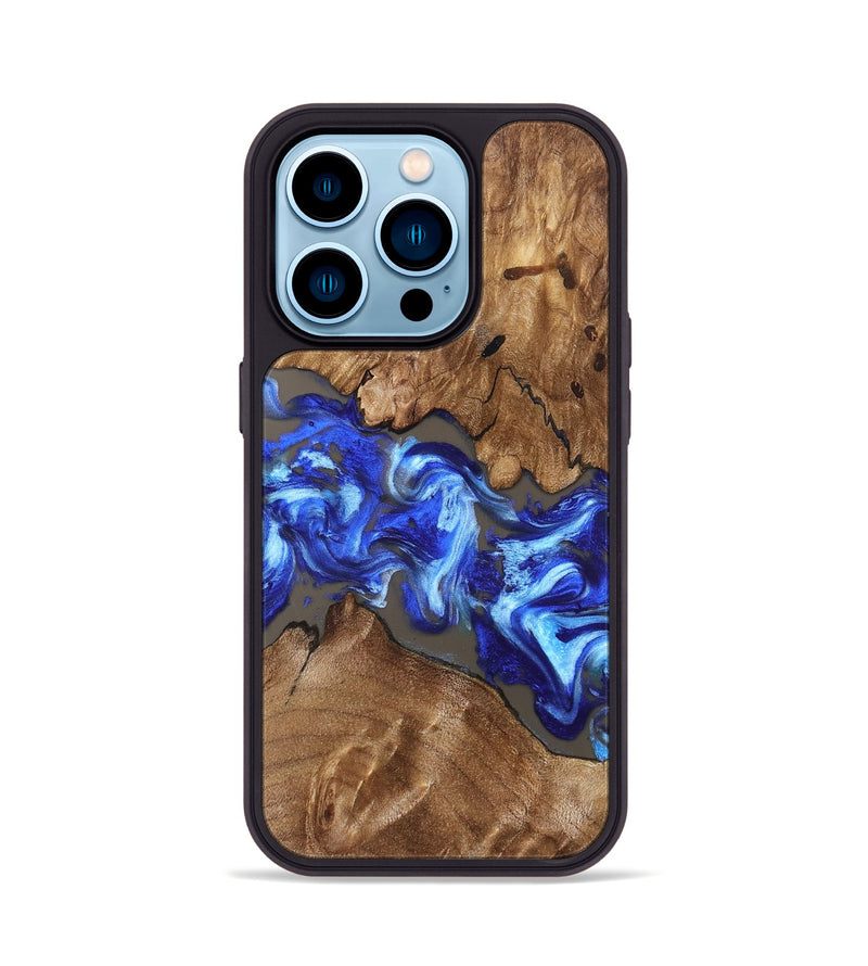 iPhone 14 Pro Wood Phone Case - Annabel (Blue, 831955)