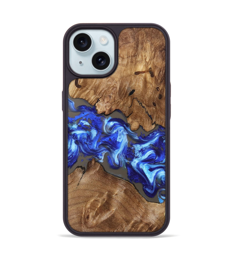 iPhone 15 Wood Phone Case - Annabel (Blue, 831955)