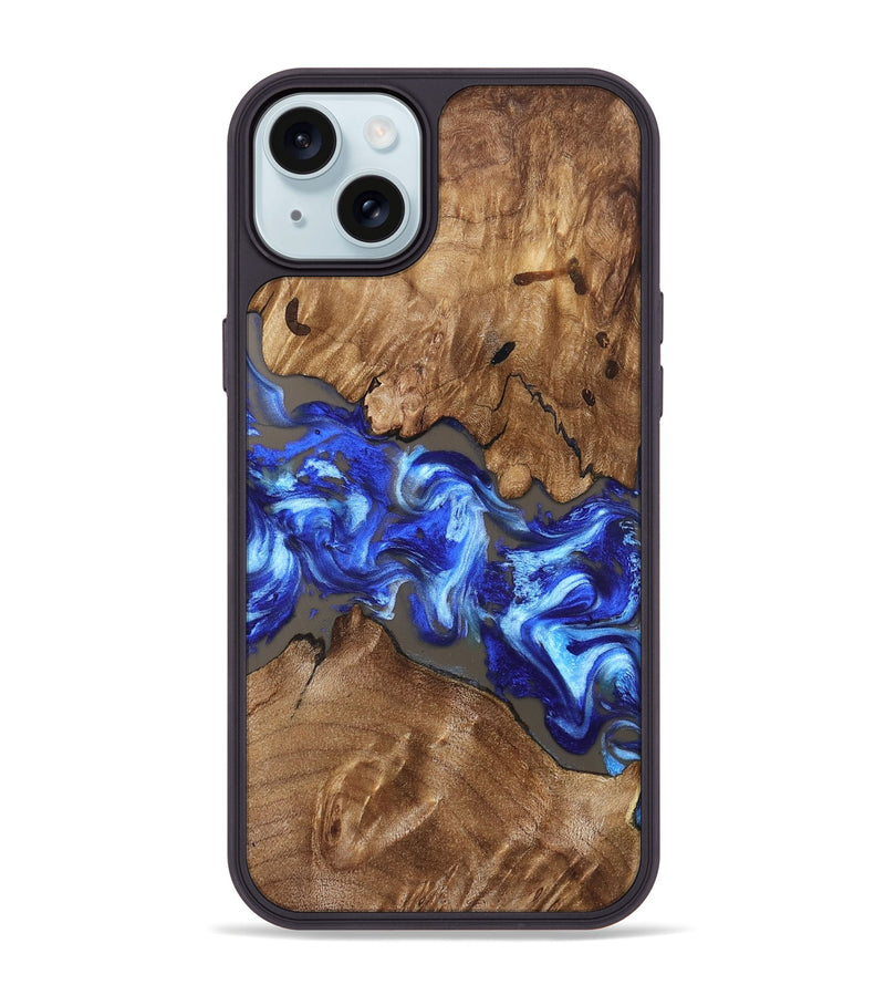 iPhone 15 Plus Wood Phone Case - Annabel (Blue, 831955)