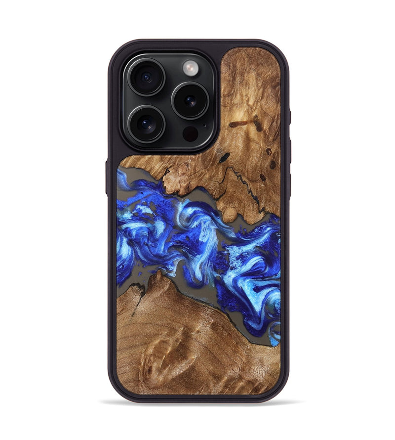 iPhone 15 Pro Wood Phone Case - Annabel (Blue, 831955)