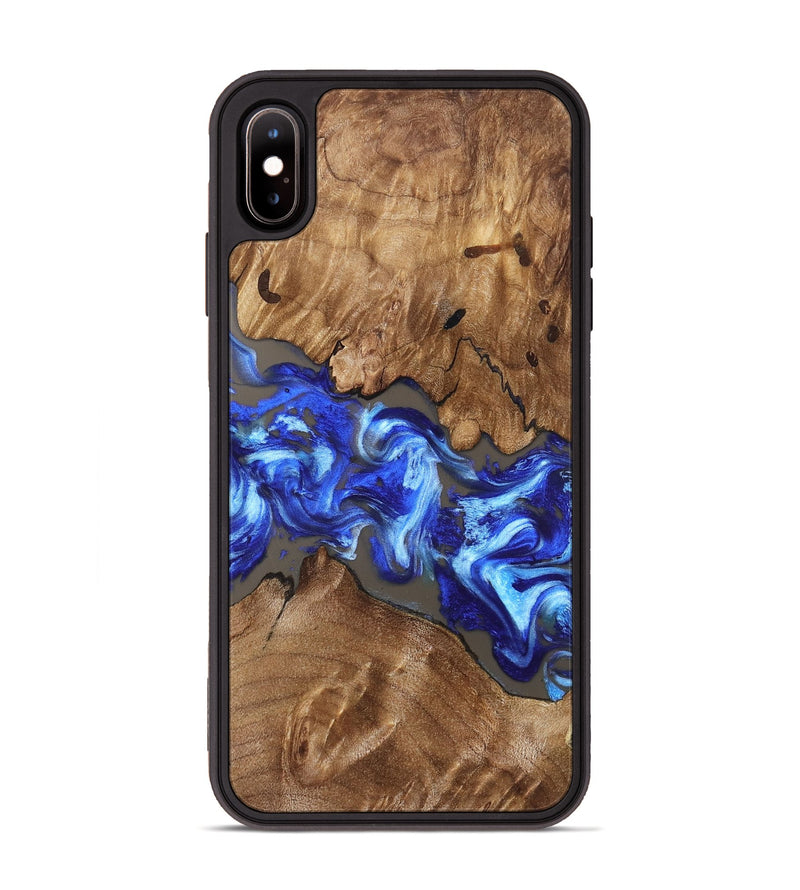 iPhone Xs Max Wood Phone Case - Annabel (Blue, 831955)