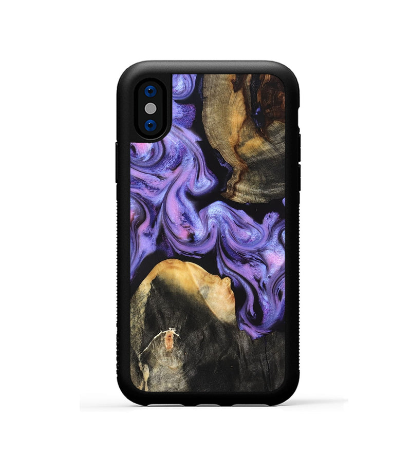 iPhone Xs Wood Phone Case - Lora (Purple, 831963)