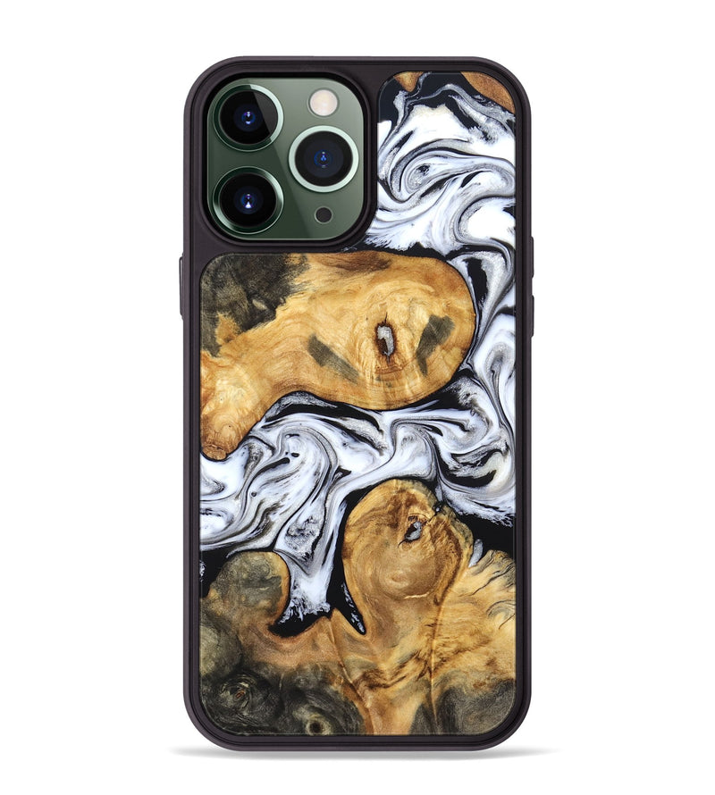 iPhone 13 Pro Max Wood Phone Case - Gianni (Black & White, 831968)
