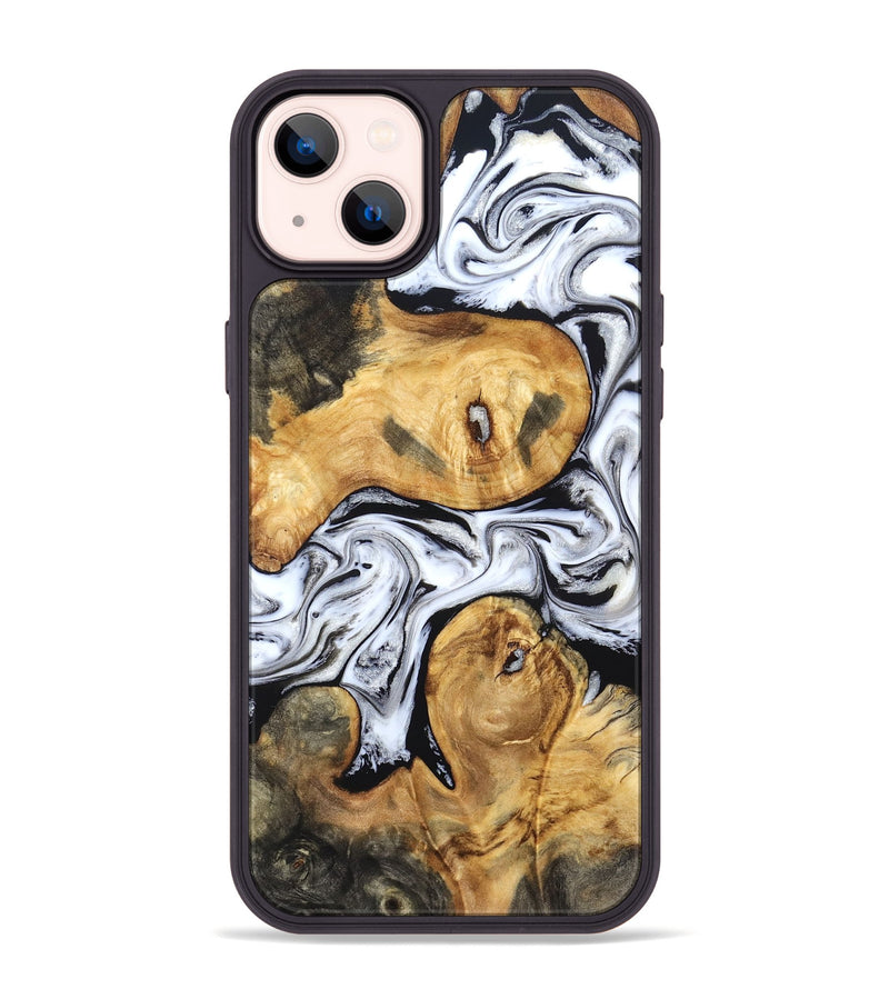 iPhone 14 Plus Wood Phone Case - Gianni (Black & White, 831968)