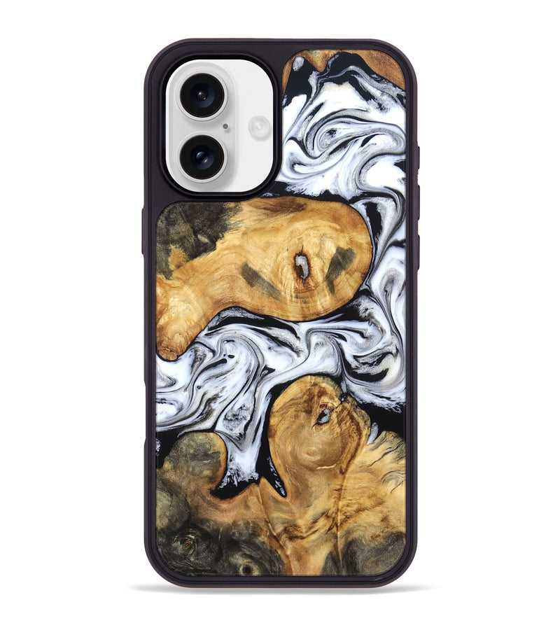 iPhone 16 Plus Wood Phone Case - Gianni (Black & White, 831968)