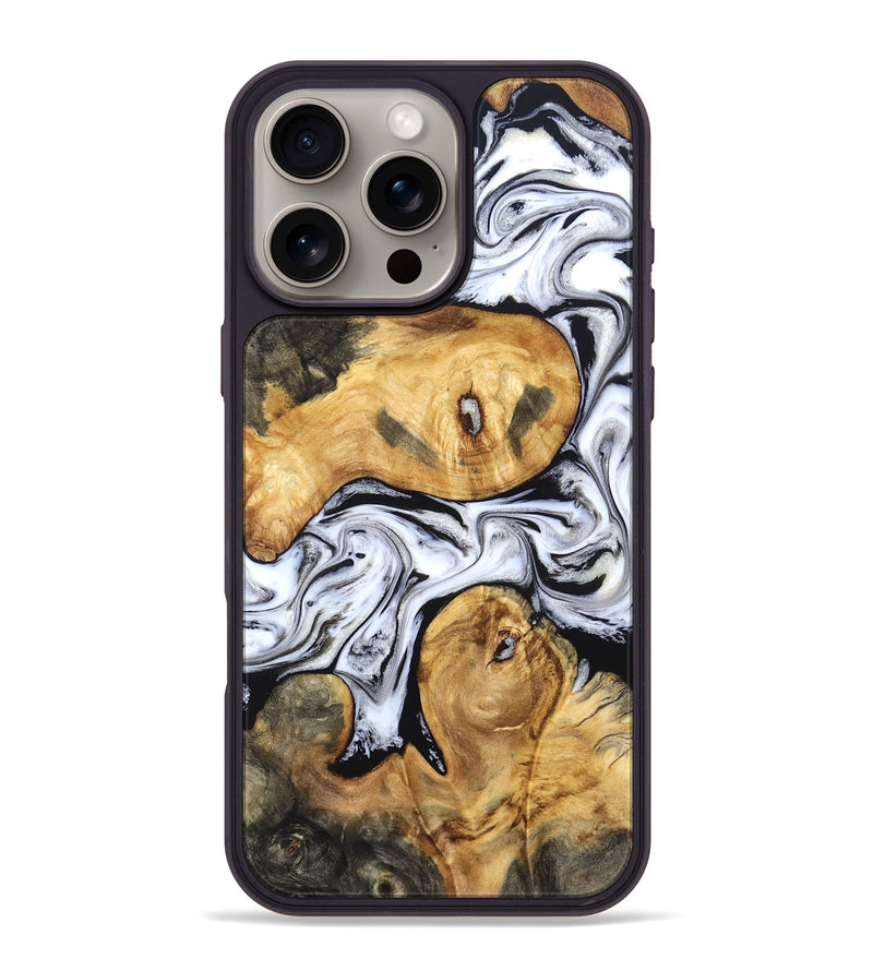 iPhone 16 Pro Max Wood Phone Case - Gianni (Black & White, 831968)
