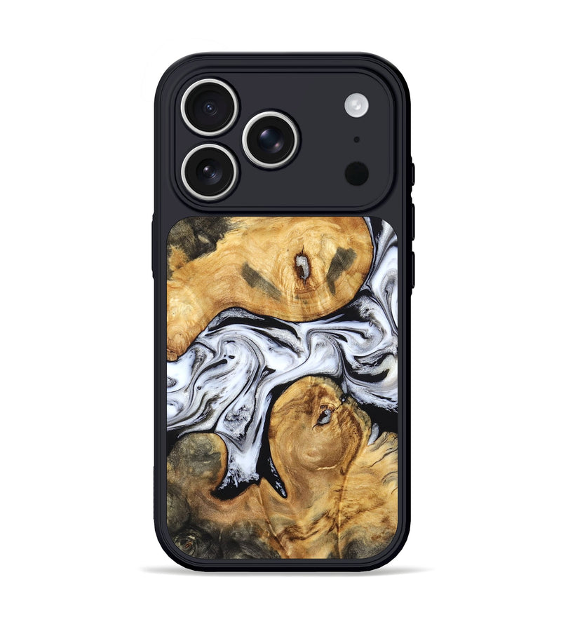 iPhone 17 Pro Wood Phone Case - Gianni (Black & White, 831968)
