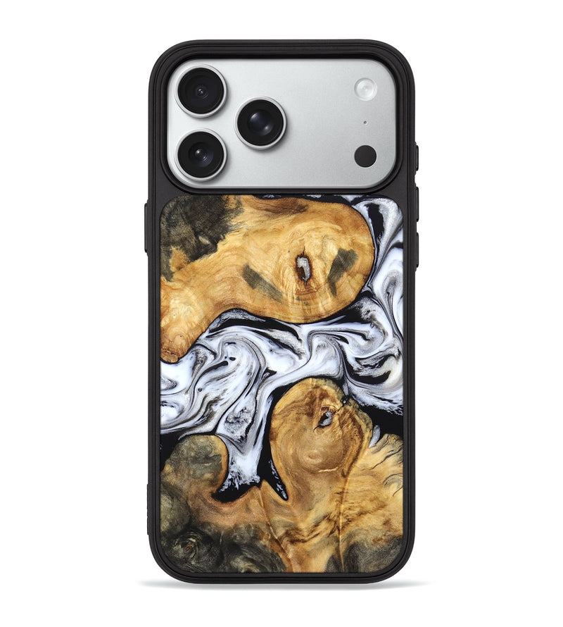 iPhone 18 Pro Max Wood Phone Case - Gianni (Black & White, 831968)