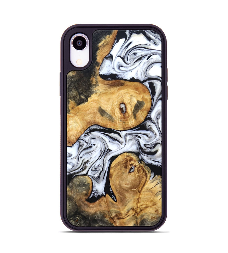 iPhone Xr Wood Phone Case - Gianni (Black & White, 831968)