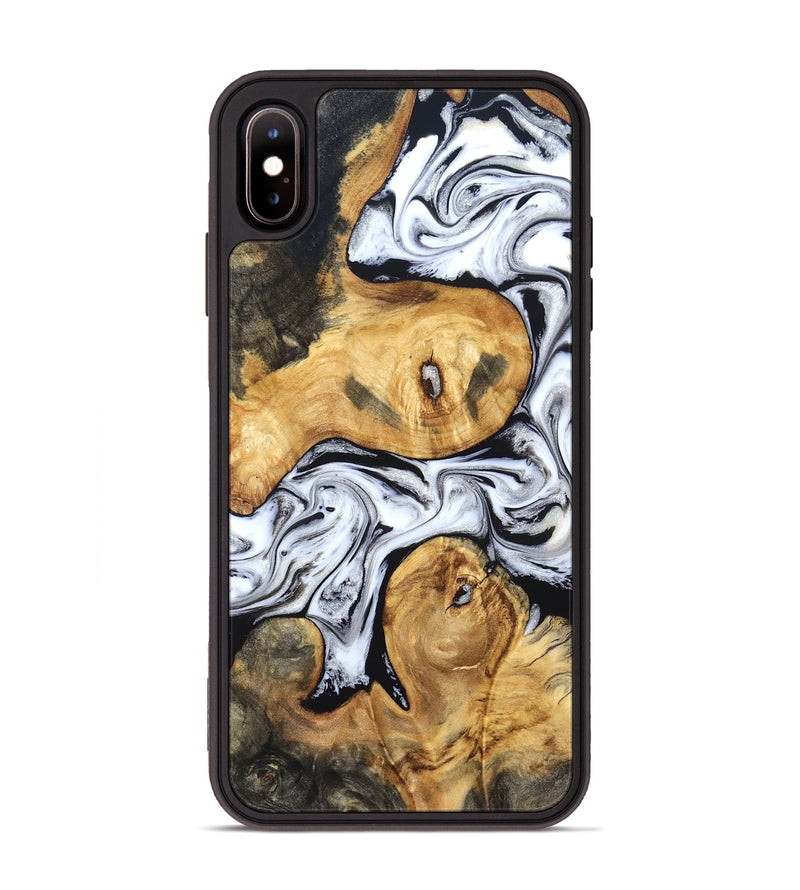 iPhone Xs Max Wood Phone Case - Gianni (Black & White, 831968)