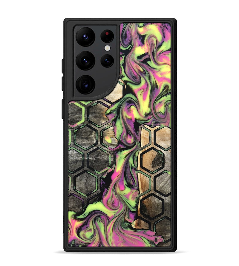 Galaxy S22 Ultra Wood Phone Case - Carmine (Neon, 831978)