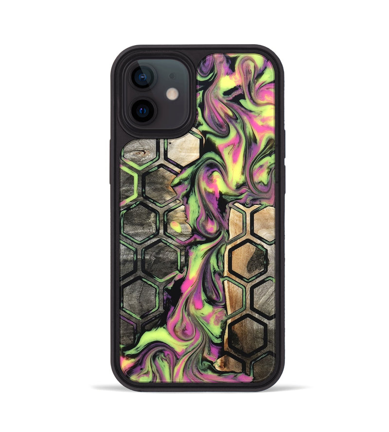 iPhone 12 Wood Phone Case - Carmine (Neon, 831978)