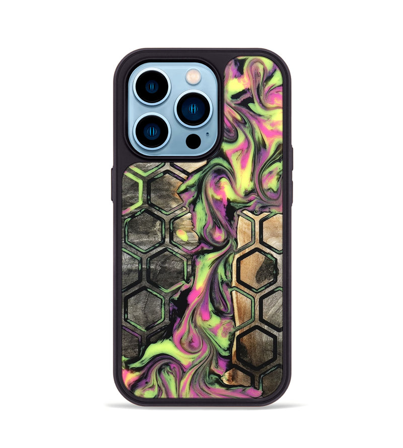 iPhone 14 Pro Wood Phone Case - Carmine (Neon, 831978)