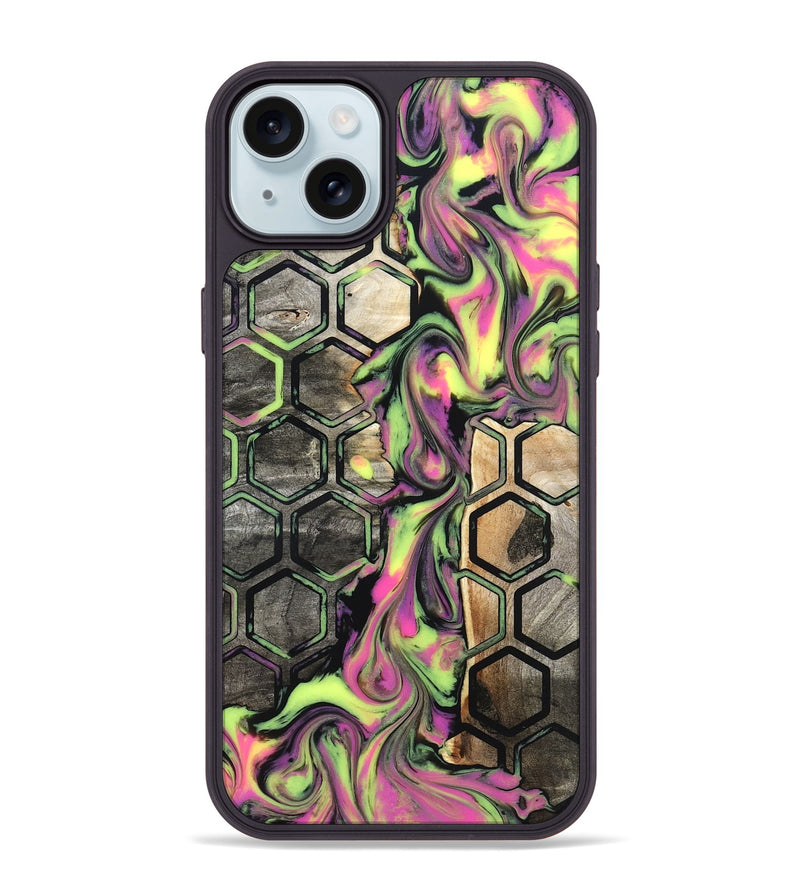 iPhone 15 Plus Wood Phone Case - Carmine (Neon, 831978)