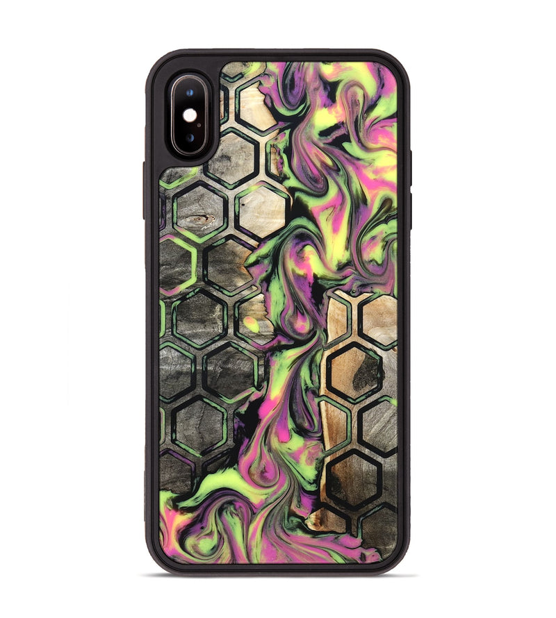 iPhone Xs Max Wood Phone Case - Carmine (Neon, 831978)