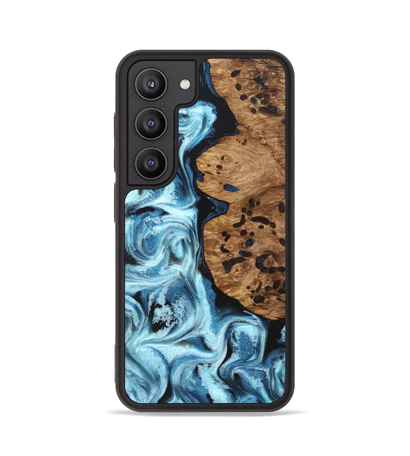 Galaxy S23 Wood Phone Case - Mark (Blue, 831980)