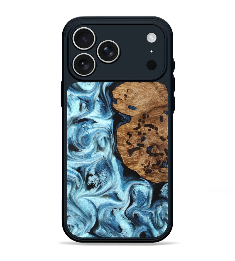 iPhone 17 Pro Max Wood Phone Case - Mark (Blue, 831980)