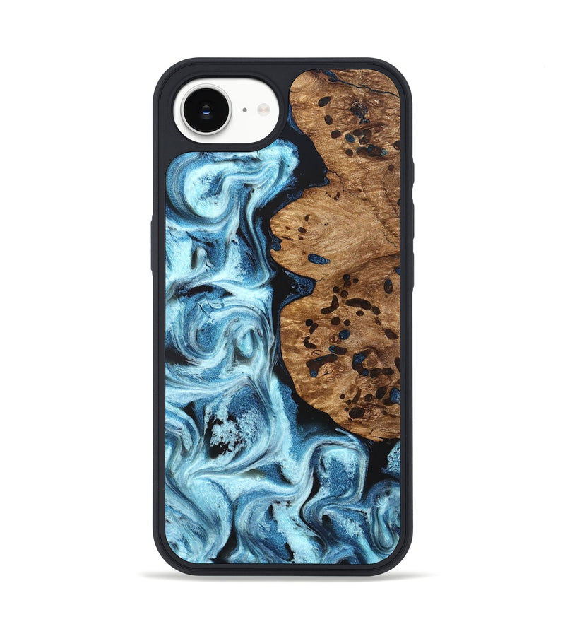 iPhone 17e Wood Phone Case - Mark (Blue, 831980)