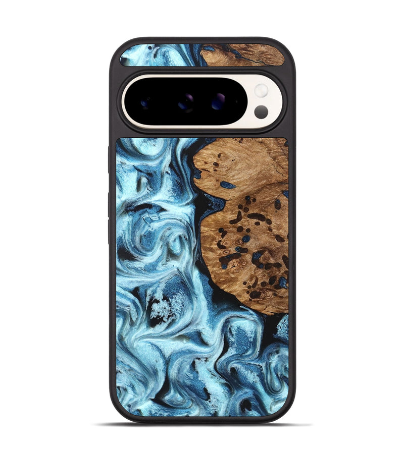 Pixel 9 Wood Phone Case - Mark (Blue, 831980)