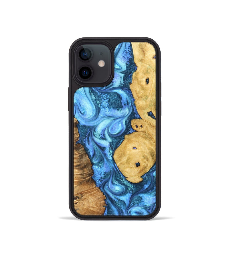iPhone 12 mini Wood Phone Case - Desirae (Blue, 831981)
