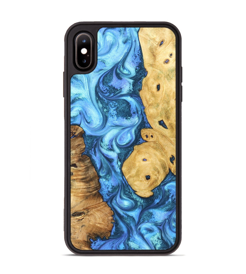iPhone Xs Max Wood Phone Case - Desirae (Blue, 831981)