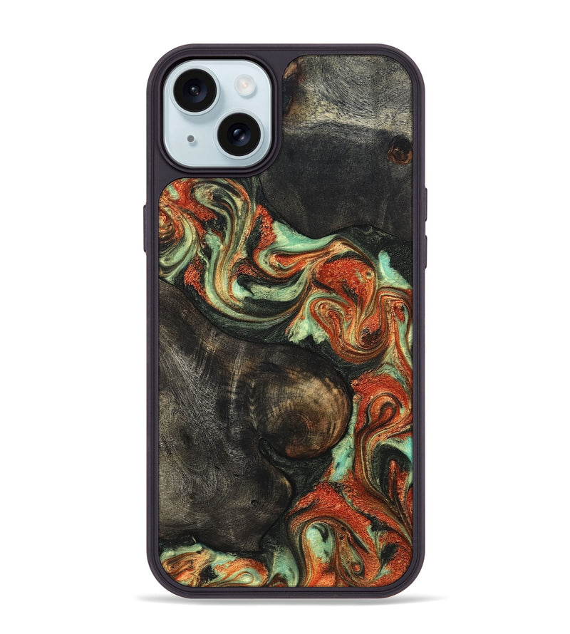 iPhone 15 Plus Wood Phone Case - Matheo (Green, 831982)