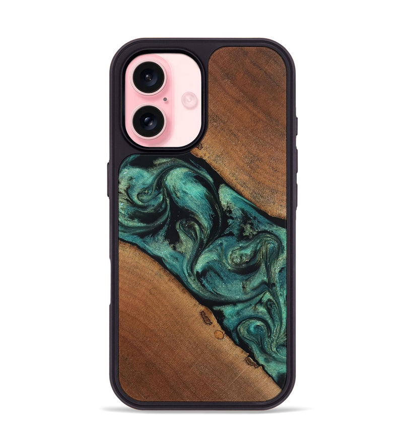 iPhone 16 Wood Phone Case - Avah (Green, 831983)