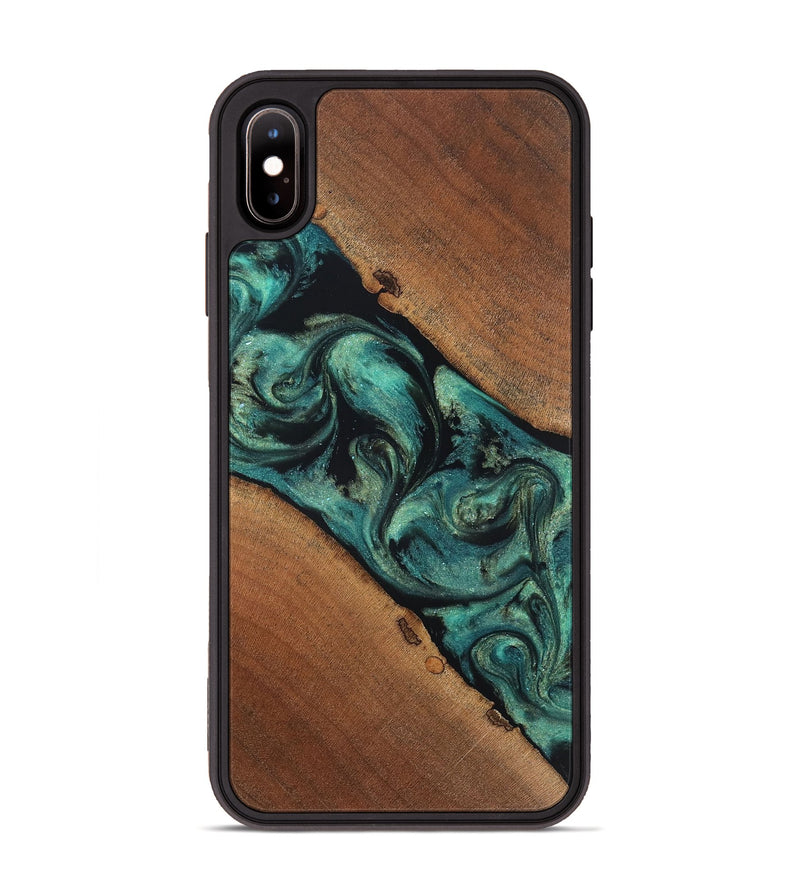 iPhone Xs Max Wood Phone Case - Avah (Green, 831983)