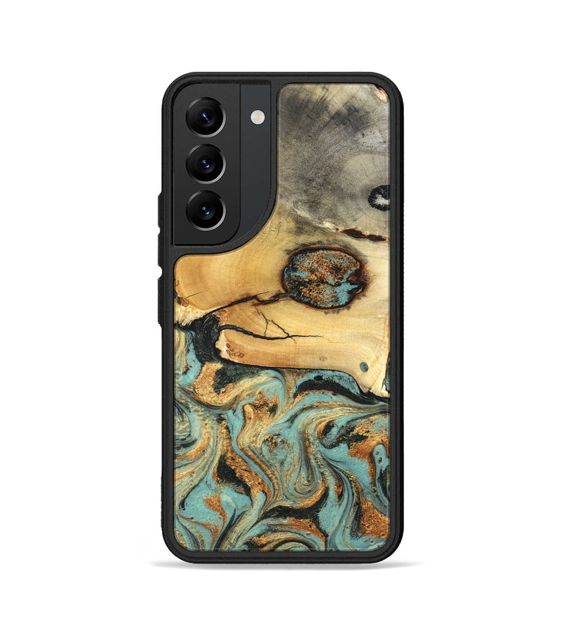 Galaxy S22 Wood Phone Case - Thurman (Teal & Gold, 831985)