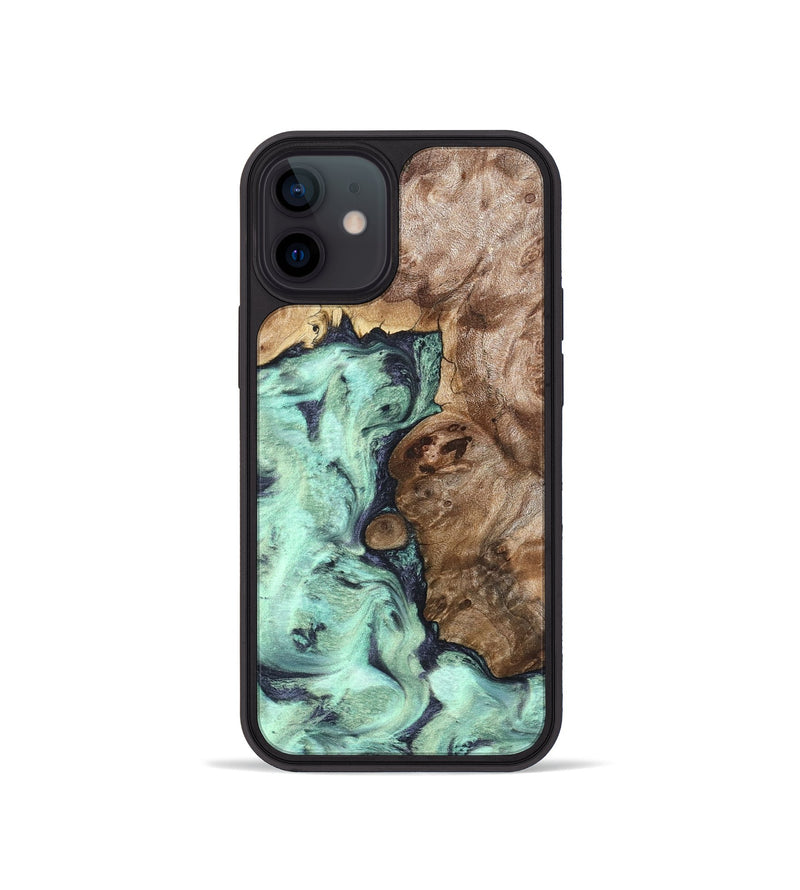iPhone 12 mini Wood Phone Case - Onyx (Green, 831986)