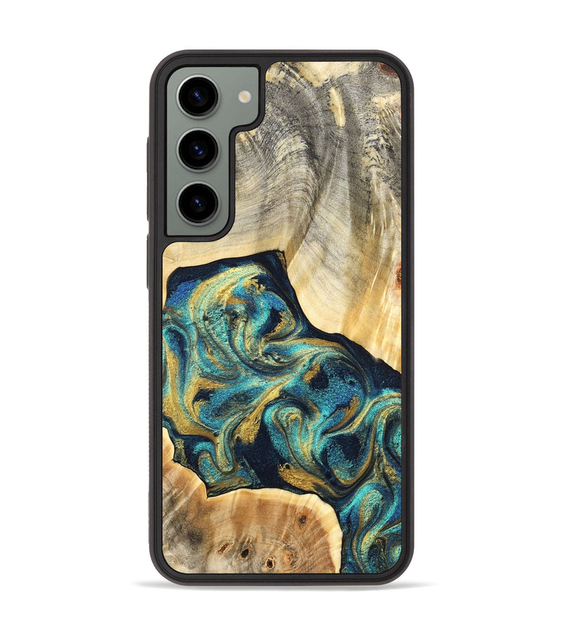 Galaxy S23 Plus Wood Phone Case - Marlowe (Teal & Gold, 831987)