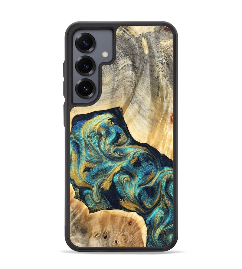 Galaxy S25 Plus Wood Phone Case - Marlowe (Teal & Gold, 831987)