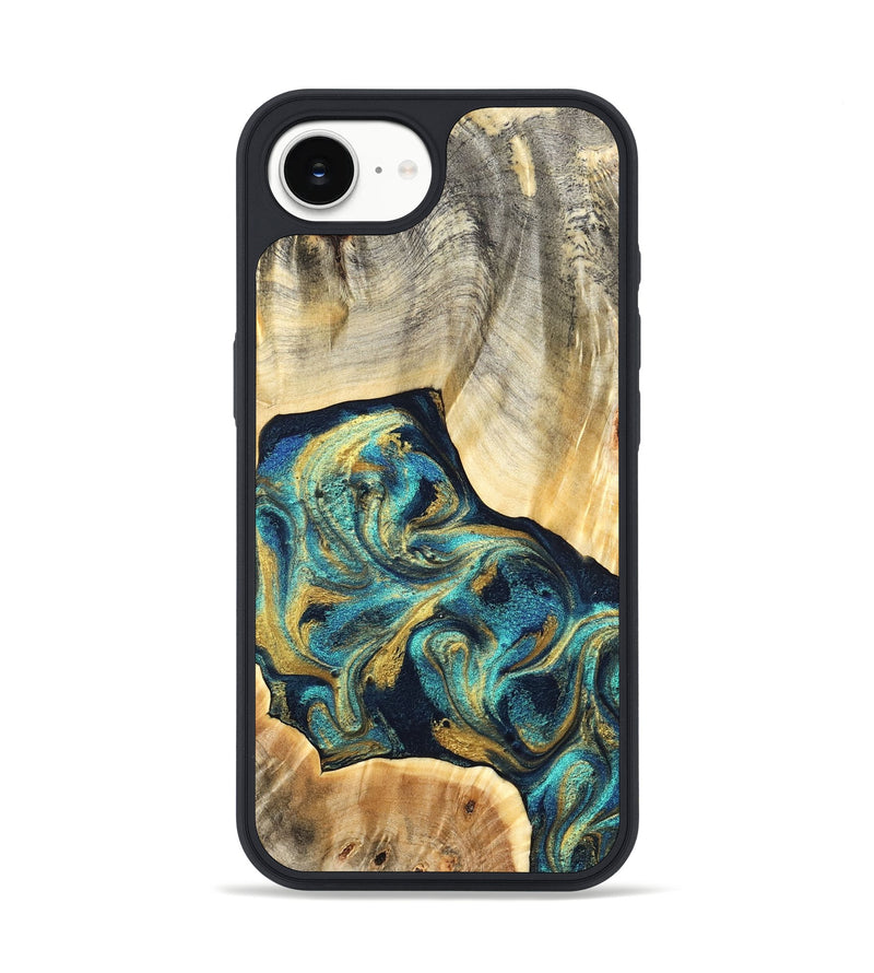 iPhone 17e Wood Phone Case - Marlowe (Teal & Gold, 831987)