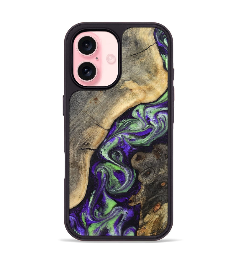 iPhone 16 Wood Phone Case - Cecily (Purple, 831988)