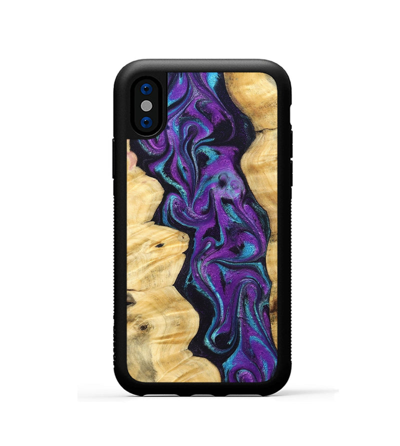 iPhone Xs Wood Phone Case - Lutie (Purple, 831995)