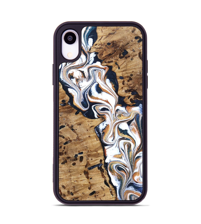 iPhone Xr Wood Phone Case - Tomas (Teal & Gold, 831996)