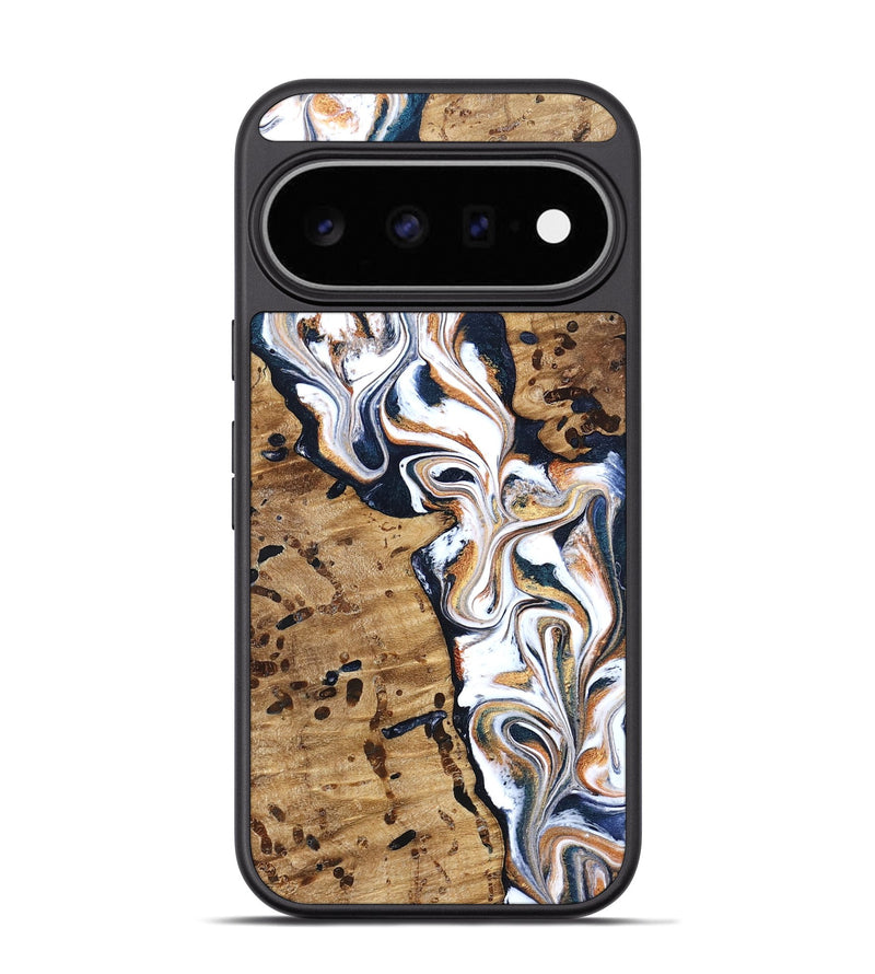 Pixel 11 Pro Wood Phone Case - Tomas (Teal & Gold, 831996)