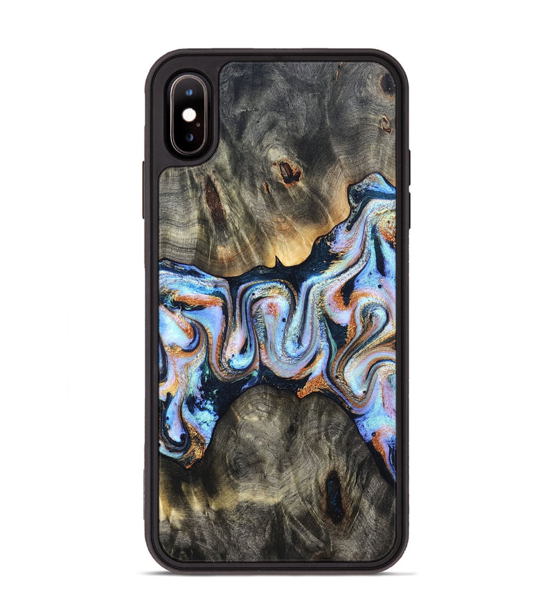 iPhone Xs Max Wood Phone Case - Karli (Teal & Gold, 831997)