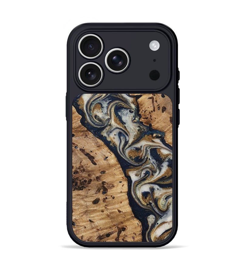 iPhone 17 Pro Wood Phone Case - Irwin (Teal & Gold, 831998)