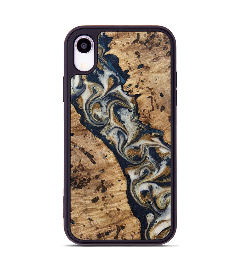 iPhone Xr Wood Phone Case - Irwin (Teal & Gold, 831998)