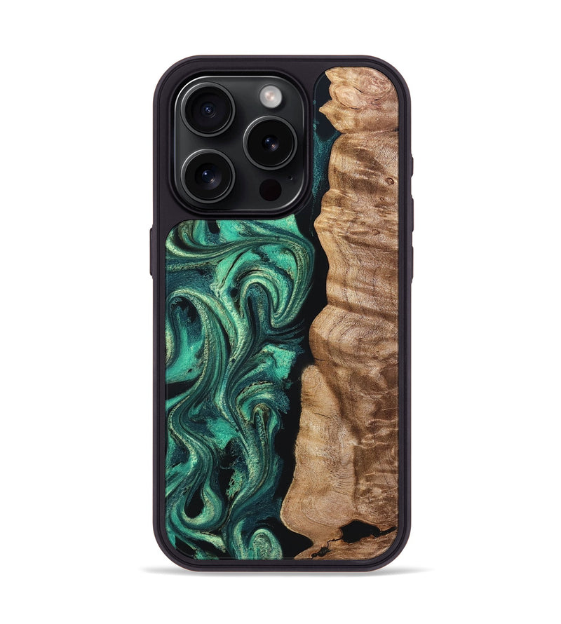 iPhone 15 Pro Wood Phone Case - Santana (Green, 831999)