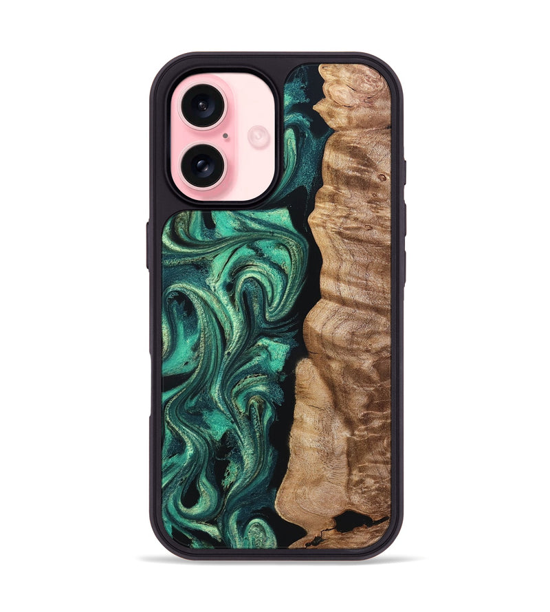iPhone 16 Wood Phone Case - Santana (Green, 831999)