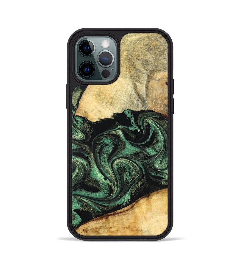 iPhone 12 Pro Wood Phone Case - Briella (Green, 832000)