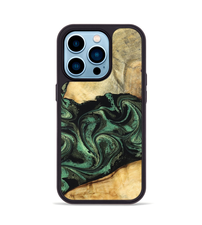iPhone 14 Pro Wood Phone Case - Briella (Green, 832000)