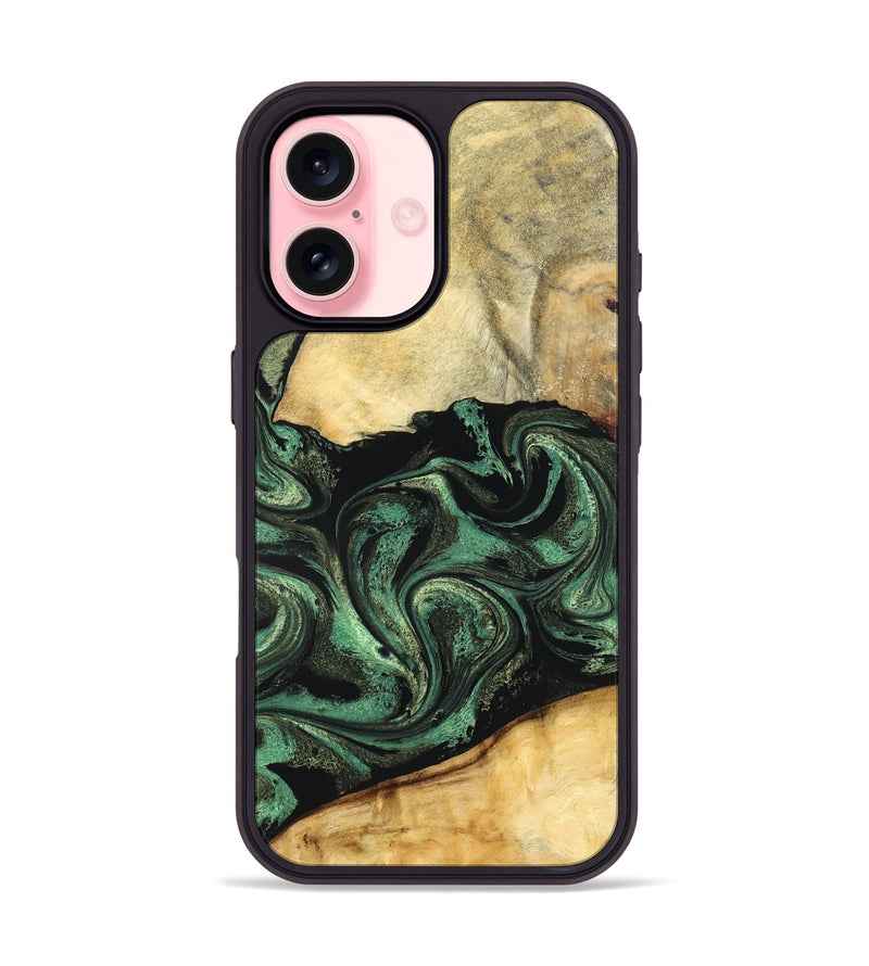 iPhone 16 Wood Phone Case - Briella (Green, 832000)