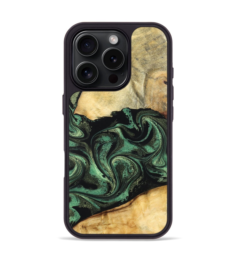 iPhone 16 Pro Wood Phone Case - Briella (Green, 832000)