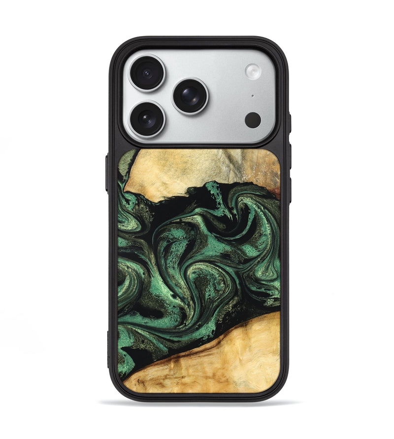 iPhone 18 Pro Wood Phone Case - Briella (Green, 832000)