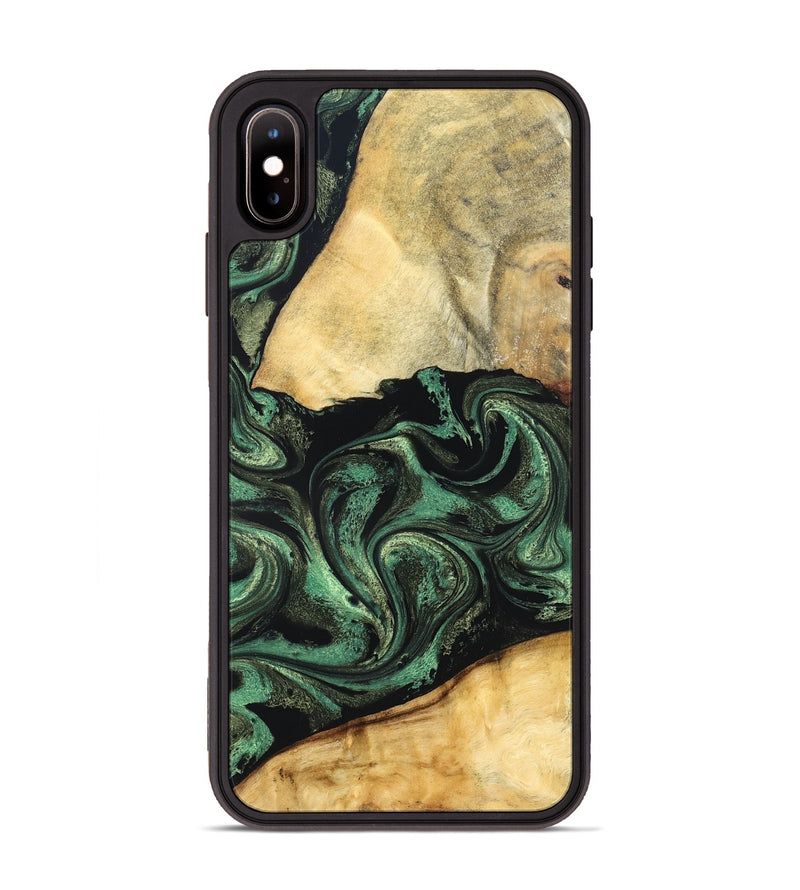 iPhone Xs Max Wood Phone Case - Briella (Green, 832000)