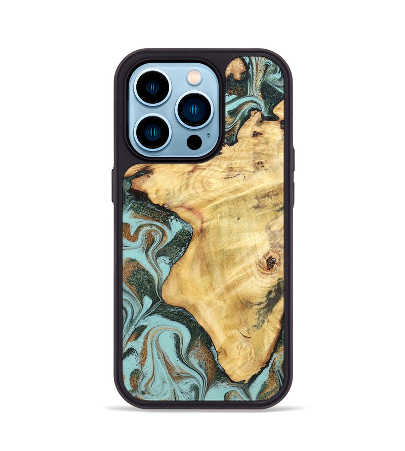 iPhone 14 Pro Wood Phone Case - Toccara (Green, 832001)